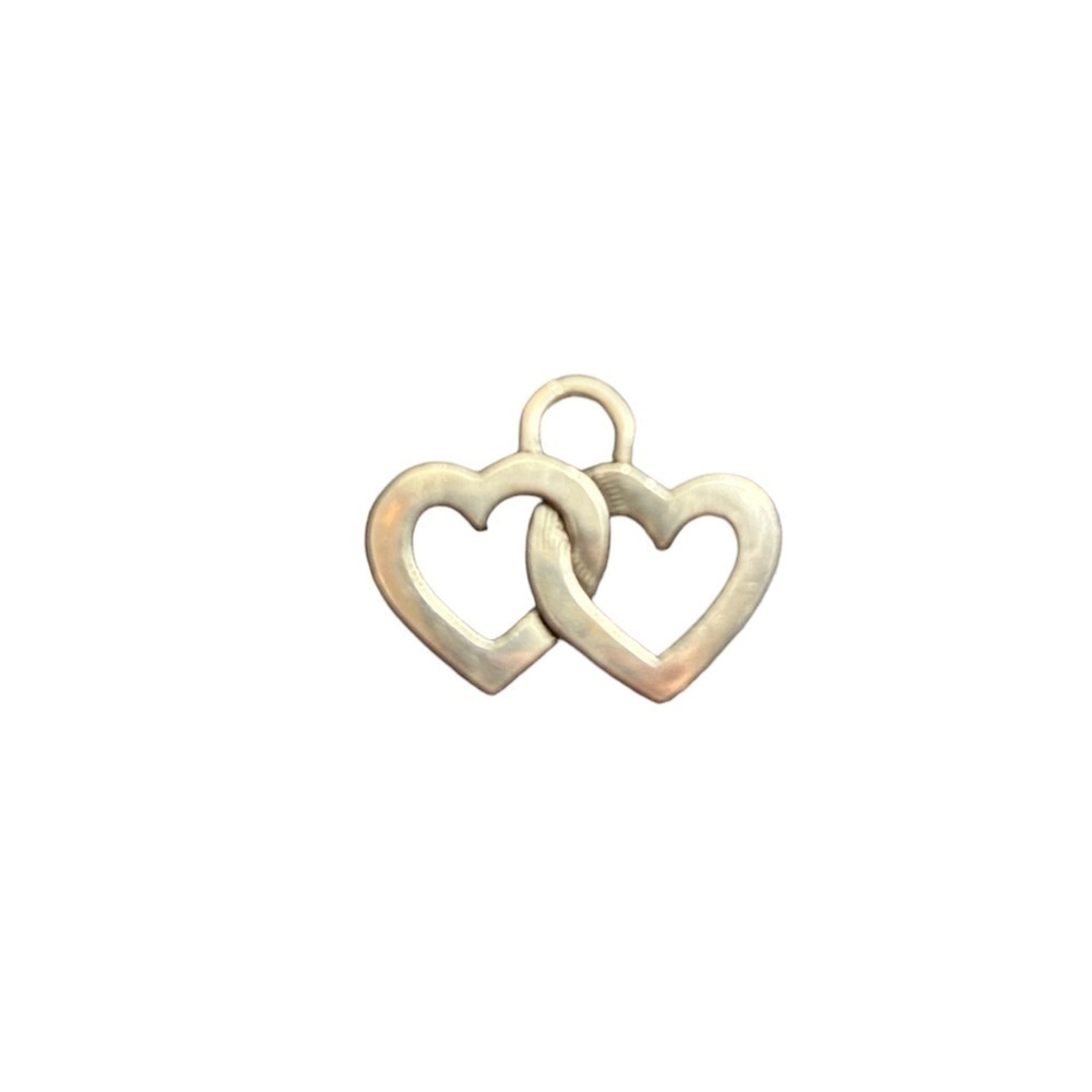 Double heart silver pendant